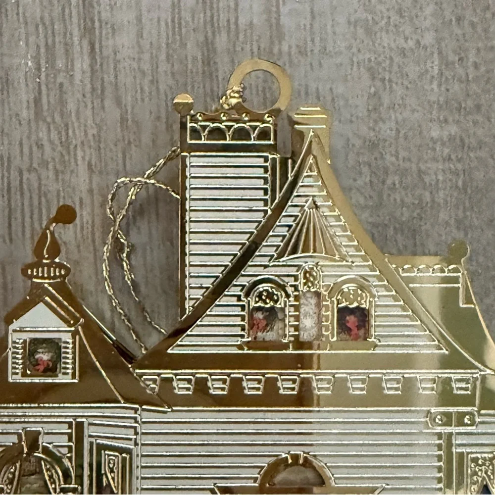 Victorian House Gold Dark Academia Whimsigoth Christmas Ornament 🎄